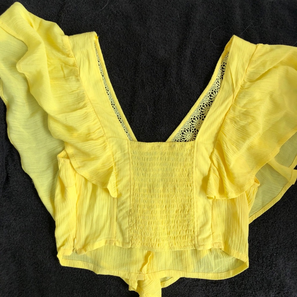 Crop Yellow Shirt - Picture 2 of 3